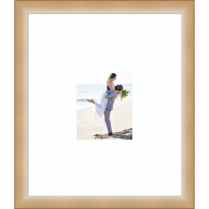 Eva Black Silver Narrow Framed Picture Frame, Photo Frame - 22x26 Matted to 8x10 - Eva Ombre Gold Narrow