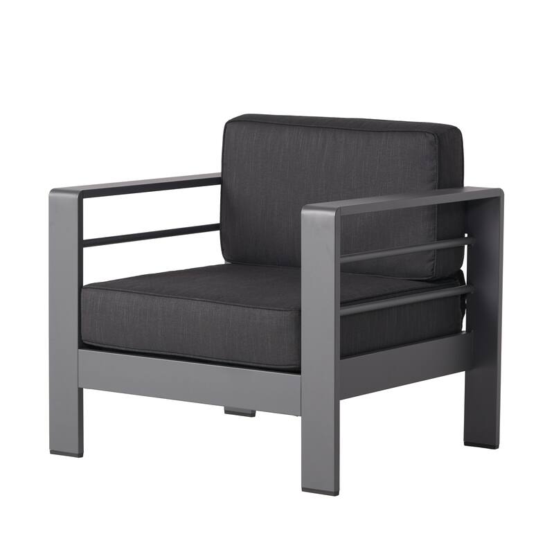 Roomfitters Modern Outdoor Patio Sofa Set, Aluminum Frame with Cushions & Coffee Table, Weather-Resistant Seating