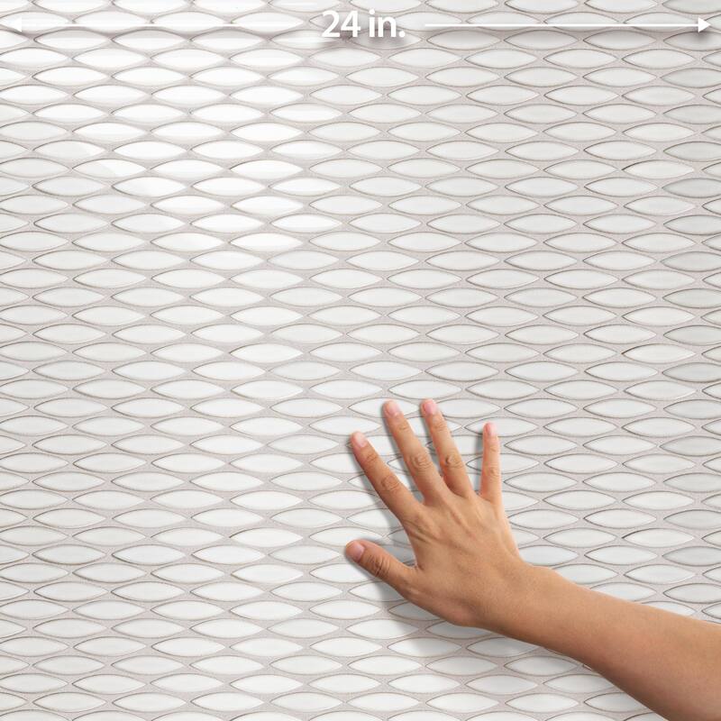 Merola Tile Pescado Glossy Cloud White 12" x 12-1/2" Porcelain Floor and Wall Tile