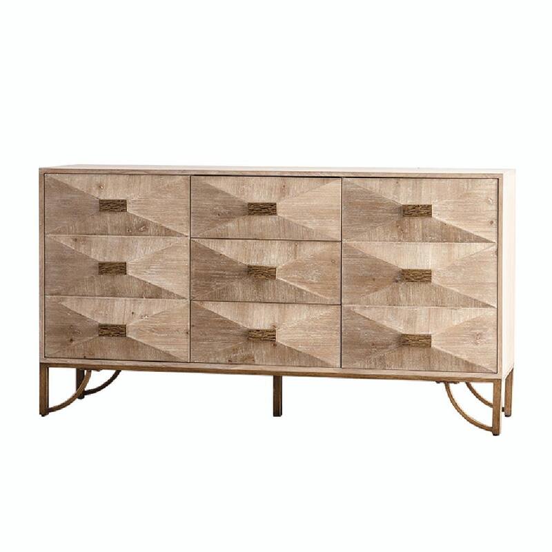 Light Wood Dresser with Metal Glide Drawers - Multi-Functional