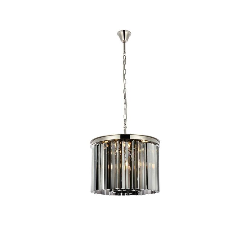 Royce Edge 6-Light Polished Nickel Pendant - polished nickel (royal cut silver shade crystals)