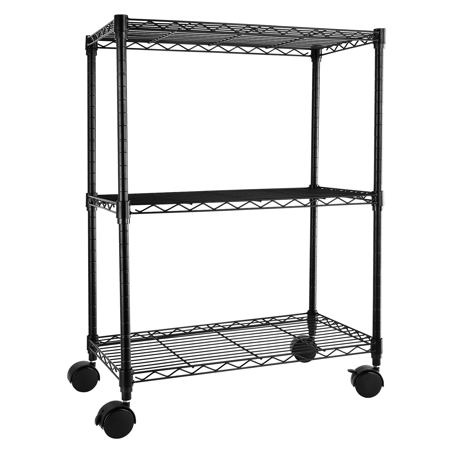 Heavy Duty 3 Shelf Shelving Steel Organizer Wire Rack with Wheels