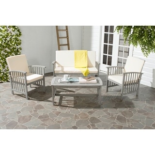 Safavieh Outdoor Living Ozark Brown/ Yellow Acacia 4-piece ... Safavieh Outdoor Living Ozark Brown/ Yellow Acacia 4-piece ... on Safavieh Outdoor Living Montez 4 Piece Set id=43238