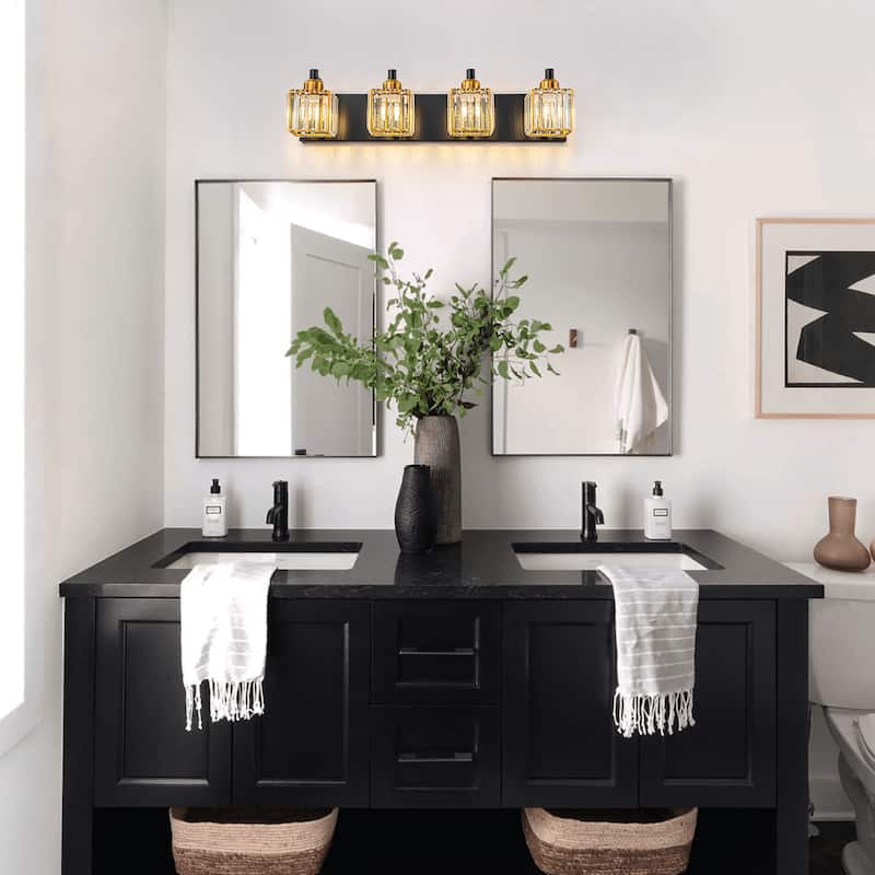 Dimmable Square Bathroom Crystal Vanity Light Wall Sconces