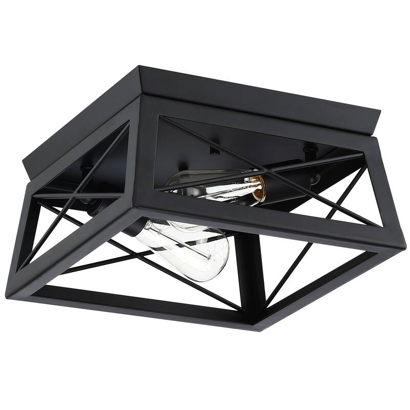 2 Light Farmhouse Flush Mount Ceiling Light
