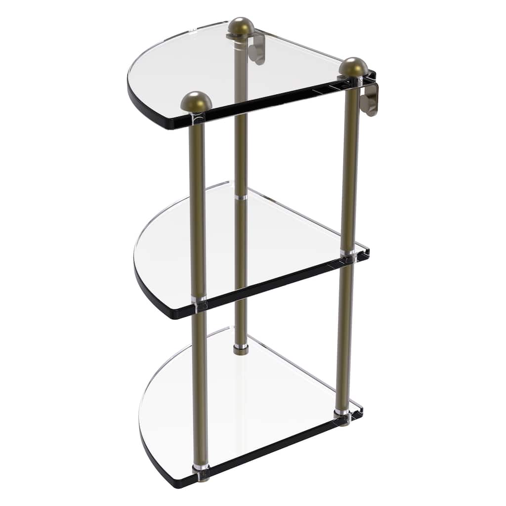 Allied Brass Three Tier Corner Glass Shelf