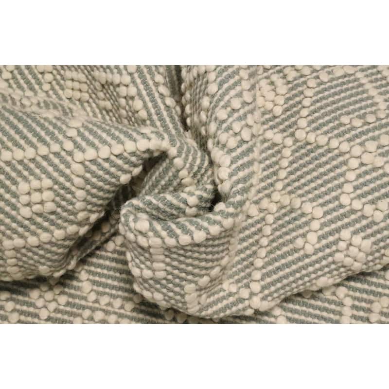 Hand Knotted Oriental 100% Wool Carpet Modern Geometric Greys & Charcoal Modern Gotti Design Area Rug - 8' 1'' X 5' 2''