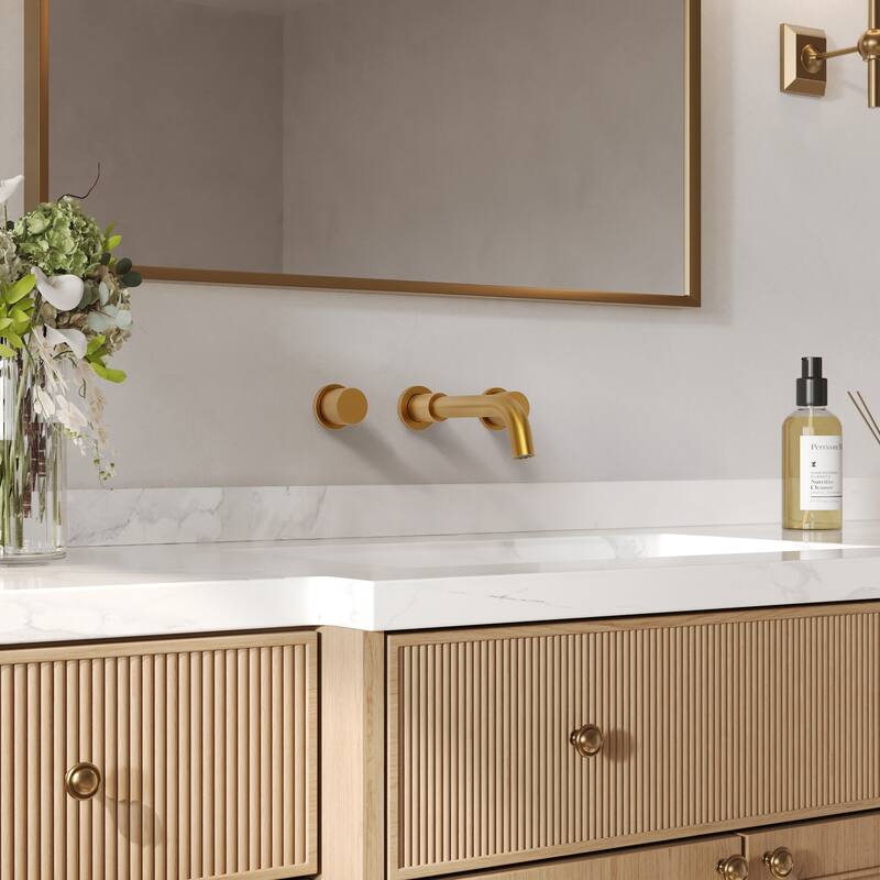 GRANDJOY 2-Handle Wall Mounted Bathroom Faucet