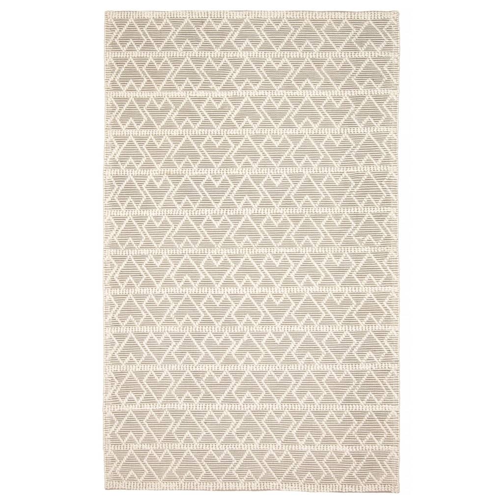 ECARPETGALLERY Braid weave Sienna Cream Wool Rug - 5'0 x 8'2