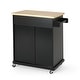 preview thumbnail 10 of 33, Batavia Indoor Kitchen Cart with Wheels by Christopher Knight Home