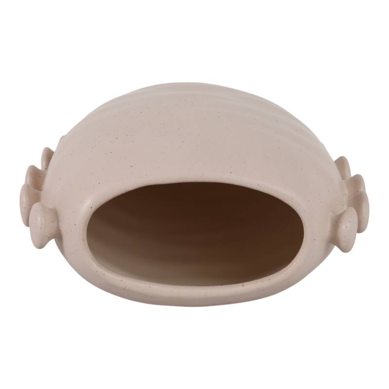 Stoneware Vase Statement-Making Tall Unique Side Detailing Home Decor
