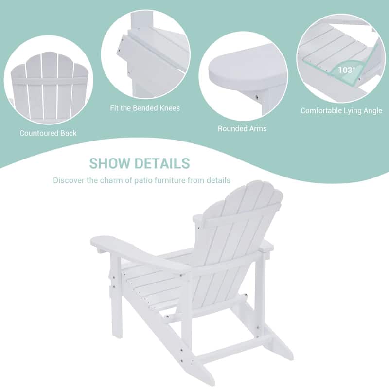 BONOSUKI Outdoor Faux Wood HIPS Patio Adirondack Chair