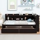 preview thumbnail 14 of 43, Wood Platform Bed with L-shaped Bookcases and Drawers