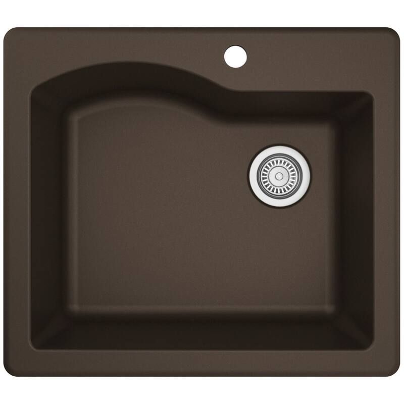 Karran USA QT-671 Quartz QT 25" Drop In Single Basin Quartz Composite - Brown