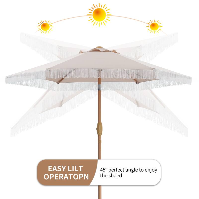Autlaycil 7.5FT Patio Umbrella with Tilt and Crank
