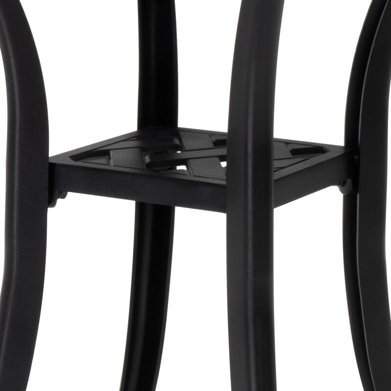 Pellebant Outdoor Patio Side Table Round Cast Aluminum End Table - Dia.19.1 inches * 20.9 inches high