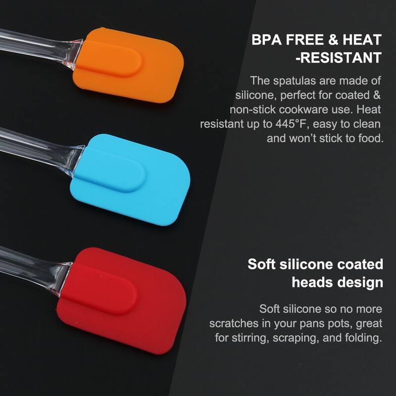 Flexible Silicone Spatula Set Heat Resistant Non Stick