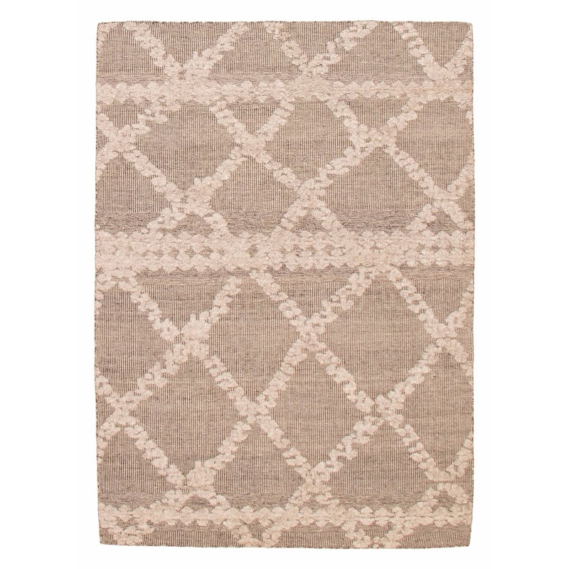 ECARPETGALLERY Hand-knotted Tangier Taupe Wool Rug - 5'3 x 7'8 - Taupe - 5'3 x 7'8