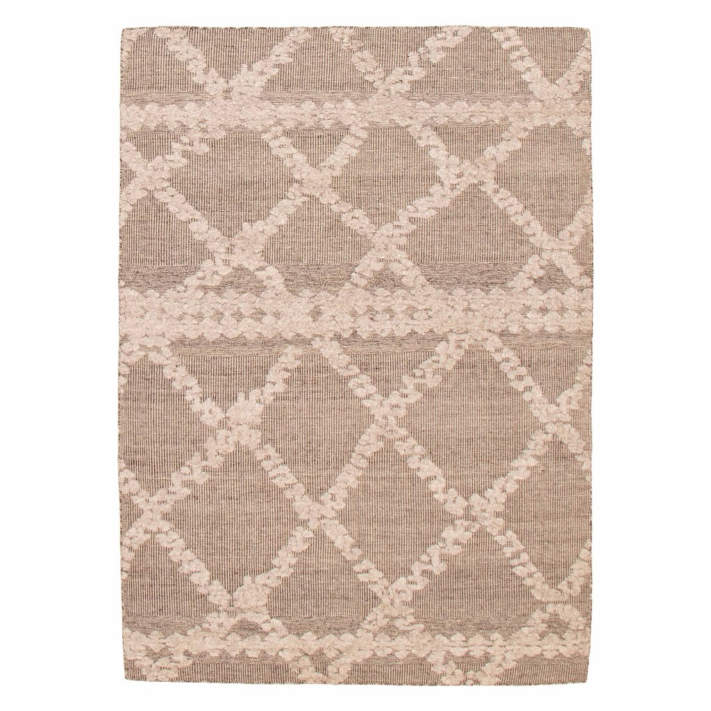 ECARPETGALLERY Hand-knotted Tangier Taupe Wool Rug - 5'3 x 7'8