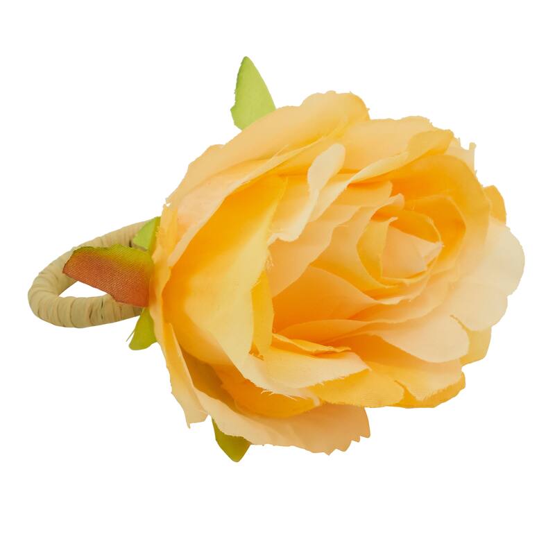 Flower Napkin Rings (Set of 4) - Orange
