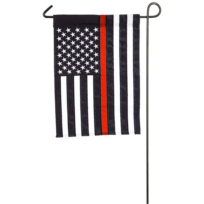 12.5 in. x 18 in. Thin Red Line Garden Applique Flag