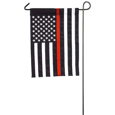 12.5 in. x 18 in. Thin Red Line Garden Applique Flag