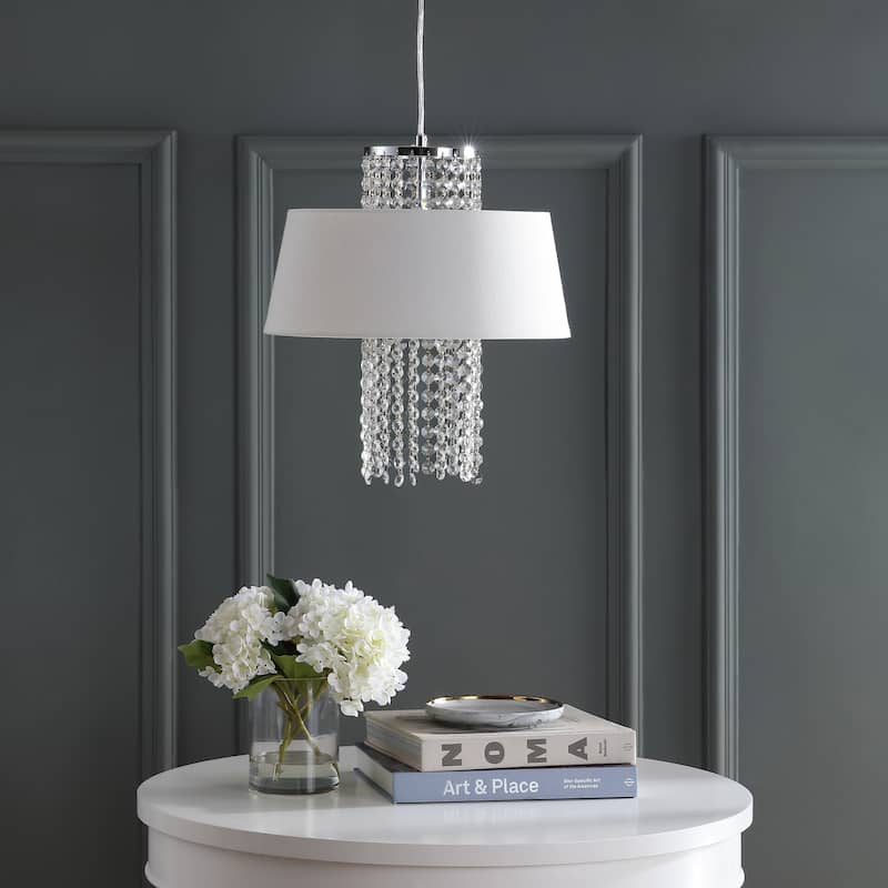 SAFAVIEH Lighting Jada Adjustable 3-Light Chrome Pendant - 16"x16"x12.75 - 78.75" - 16Wx16Dx79H