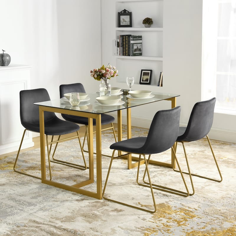 Homylin Batassel Velvet Dining Chairs, Upholstered Reception Chairs, with Metal Legs for Home Kitchen, Living Room(set of 2)
