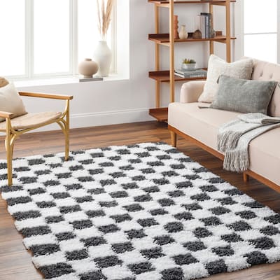 Livabliss Sibari Modern Checkered Plush Area Rug