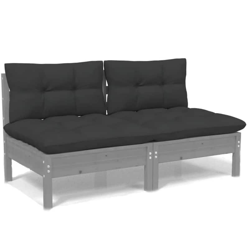 vidaXL Solid Wood Pine 2-Seater Patio Sofa with Cushions Seat Multi Colors - 25" x 25" x 24.6"