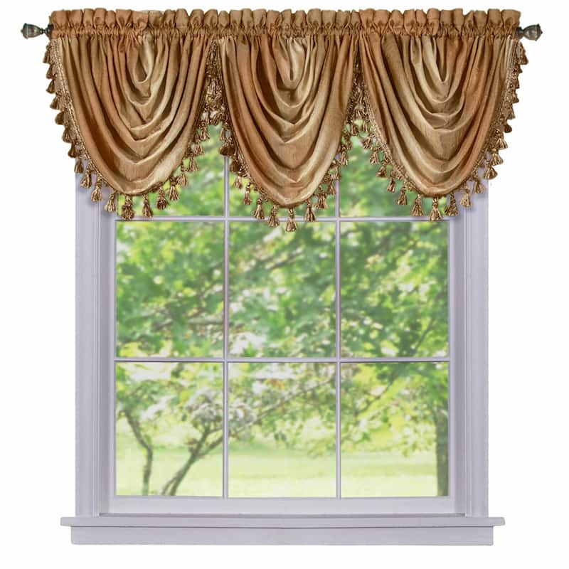 Achim Ombre Window Multicolored Curtain Waterfall Valance - 46x42