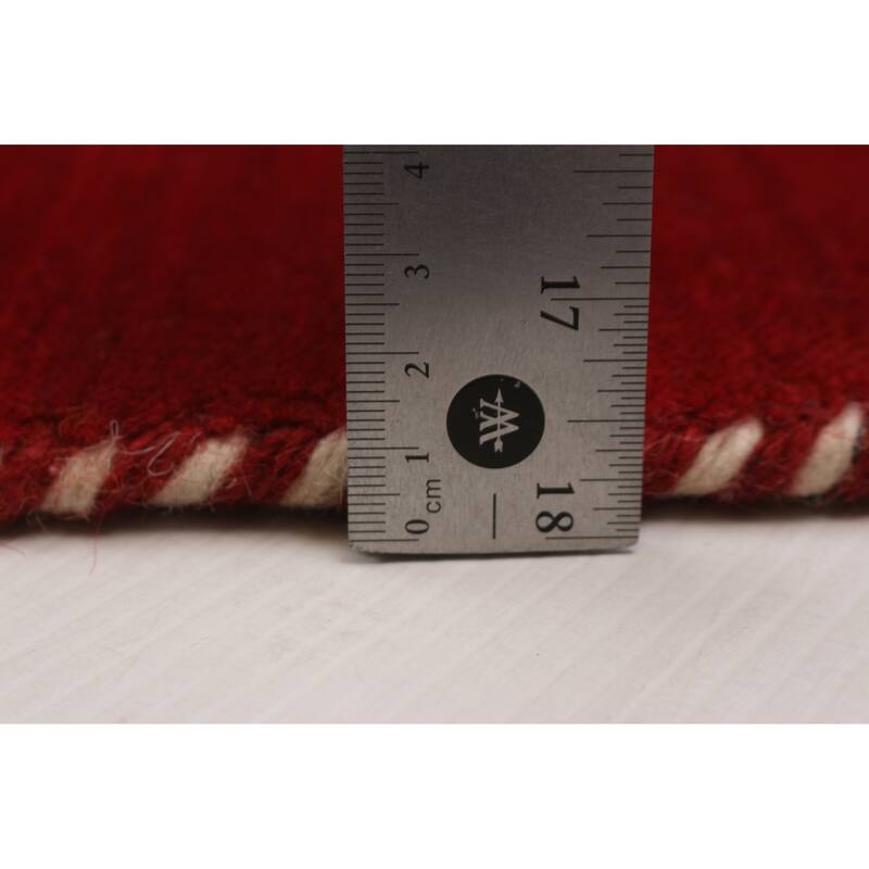 Kashkuli Gabbeh Red Rug 4'11" x 4'11" - 4'11 x 4'11