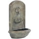 preview thumbnail 1 of 7, Sunnydaze Seaside Solar-Only Outdoor Wall Water Fountain - 27" -Florentine Stone