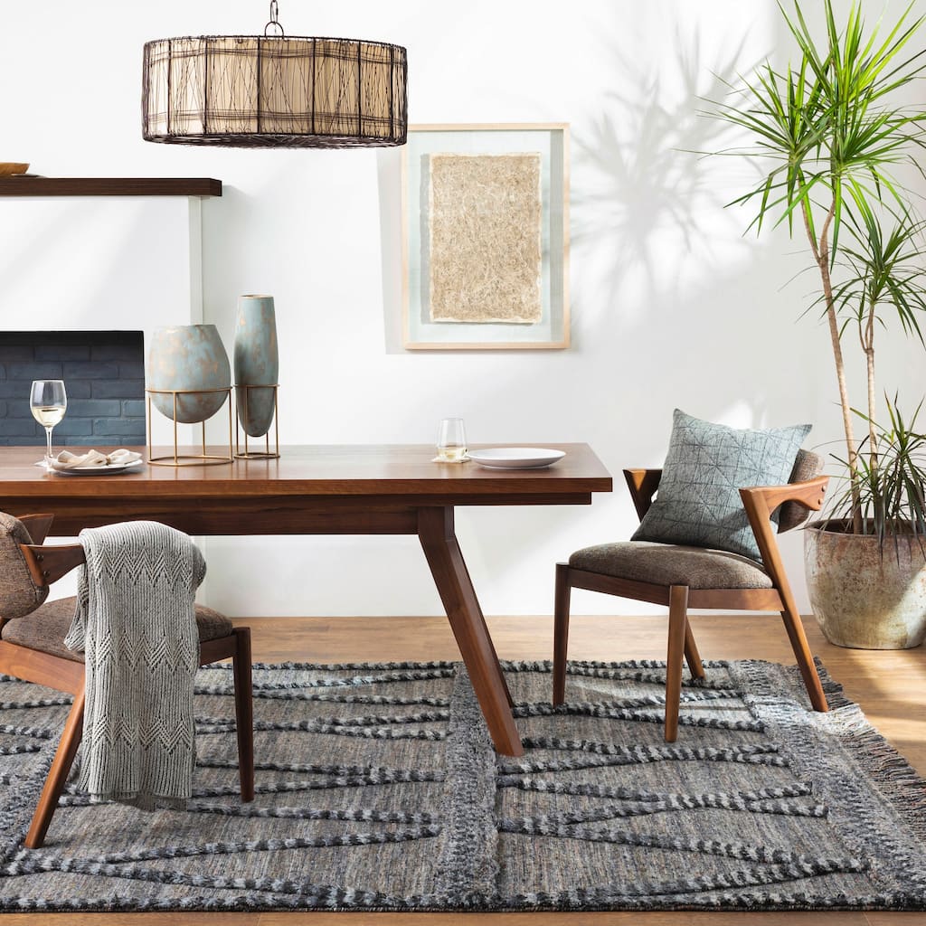 Shravya Handmade Bohemian Geometric Wool Area Rug