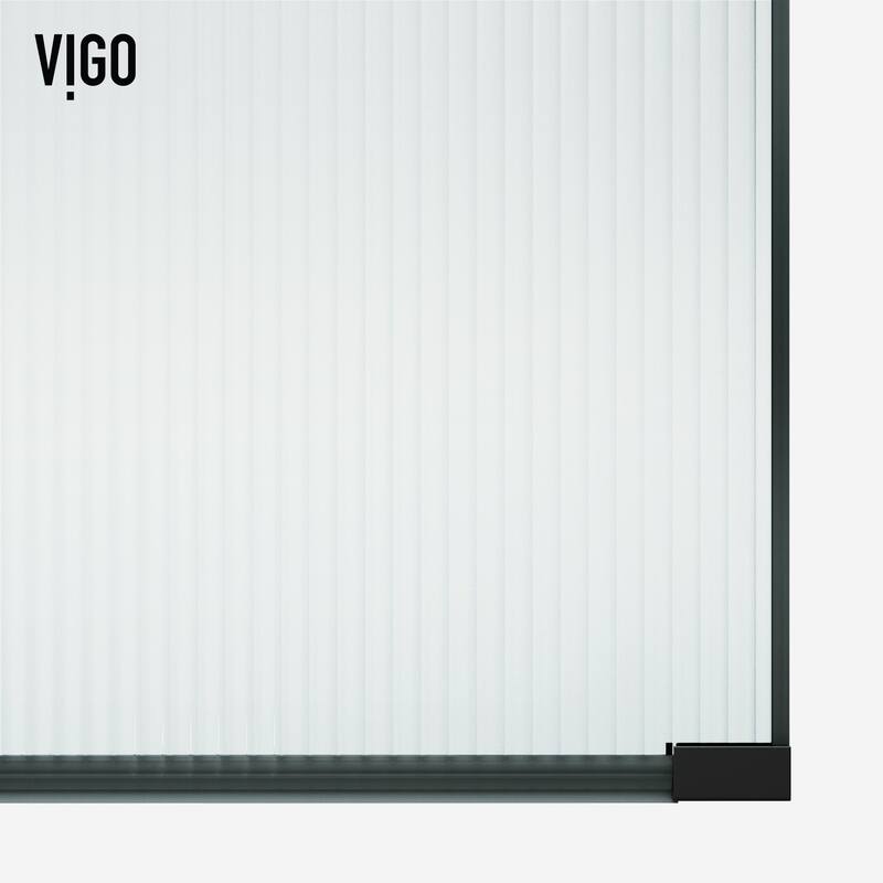 VIGO Arden 34" W x 78" H Framed Fixed Shower Screen in Matte Black