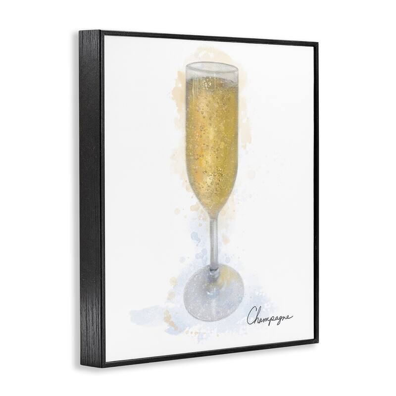Stupell Champagne Glass Shimmer Framed Giclee Art Design By Matthew Piotrowicz