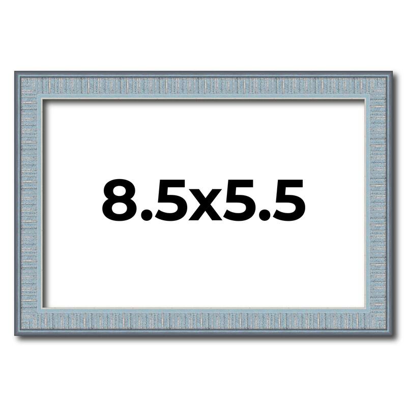 8.5x5.5 Frame Rustic Sky Blue Solid Wood Picture Frame | 0.75 Inch