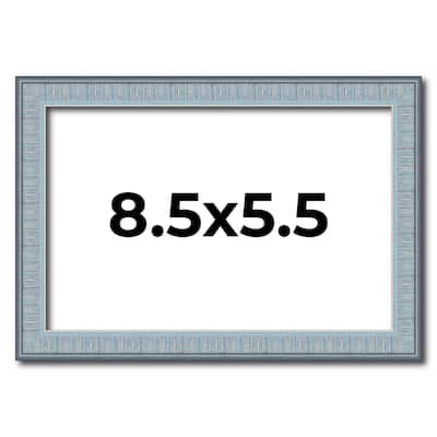 8.5x5.5 Frame Rustic Sky Blue Solid Wood Picture Frame | 0.75 Inch