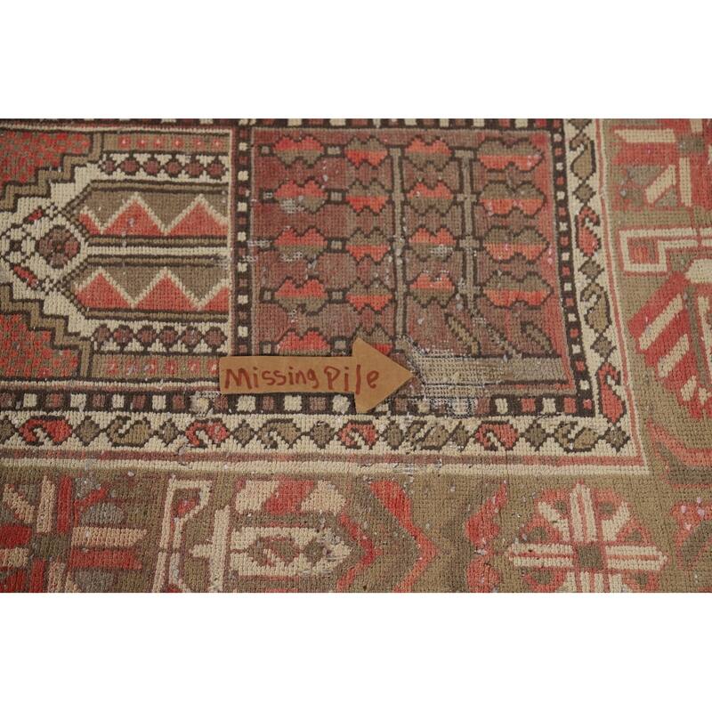Garden Design Bakhtiari Vintage Persian Rug Hand-Knotted Wool Carpet - 6'8" x 9'10"