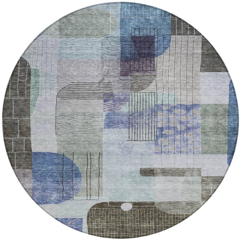 HomeRoots Abstract Transitional Rectangle Outdoor Rug