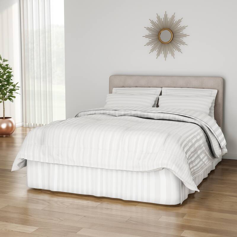 Porch & Den Lockhart Wrinkle Resistant Soft Striped Down Alternative 8-piece Bed in a Bag Set