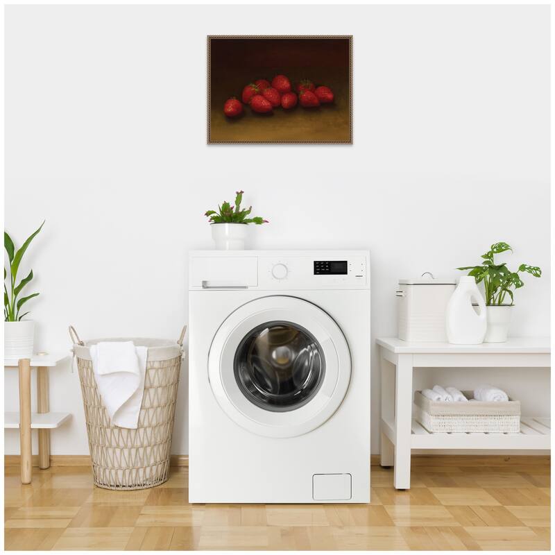 Kate and Laurel Strawberries no date George Henry Hall by Nostalgia Prints Framed Canvas Wall Art Print