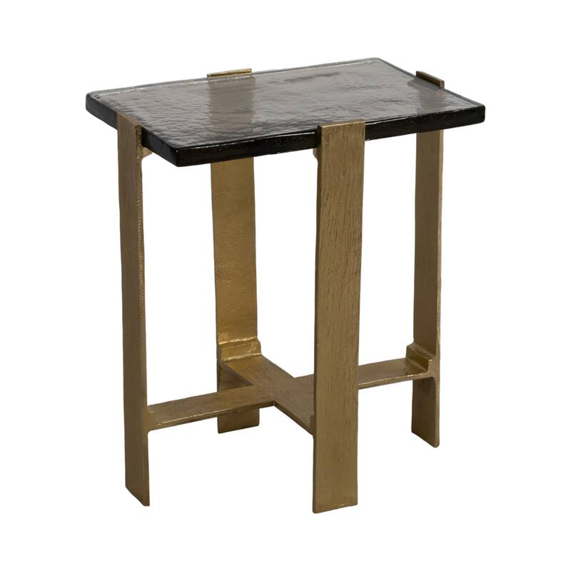 Accent Side Table with Metal Base - Gold, 22"