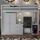 preview thumbnail 1 of 15, Full Size Loft Bed with Wardrobe, Desk and Storage Drawers, Grey Grey