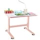 preview thumbnail 7 of 5, 32 x 24inch Kids Desk Height Adjustable Table with Hand Crank System Pink