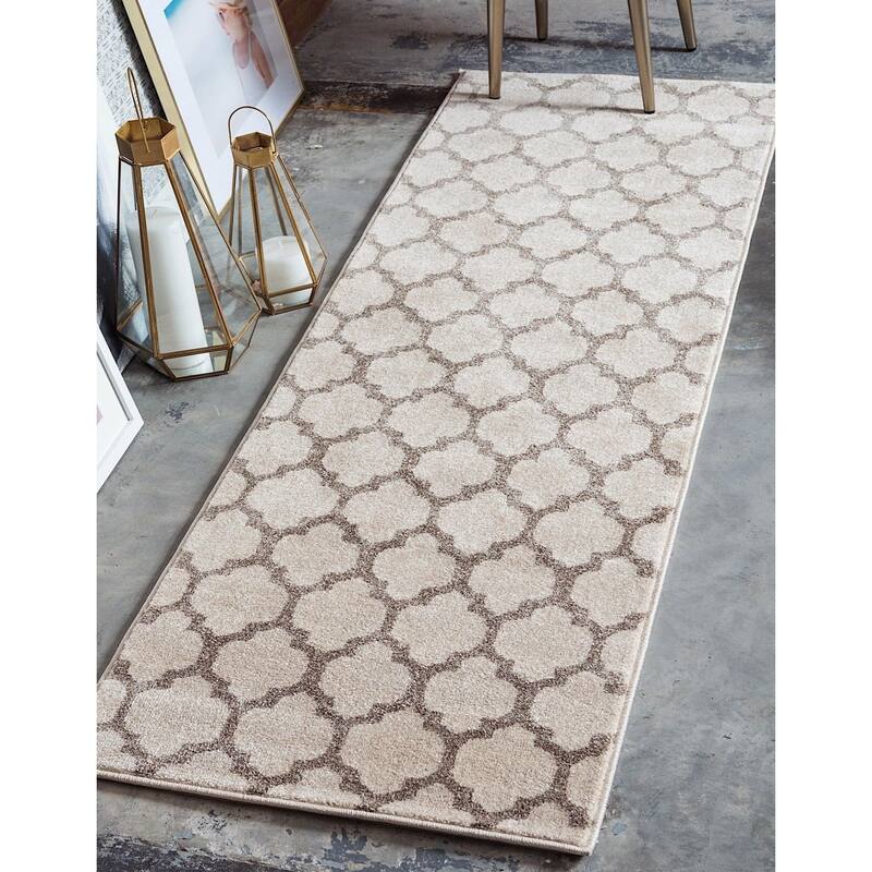 Contemporary Akiva Collection Area Rug - 2'x6' - Beige-Tan