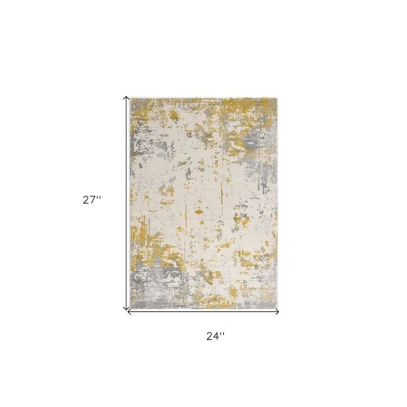 HomeRoots Abstract Contemporary Square Area Rug - 27.00 in. x 24.00 in. x 0.80 in.