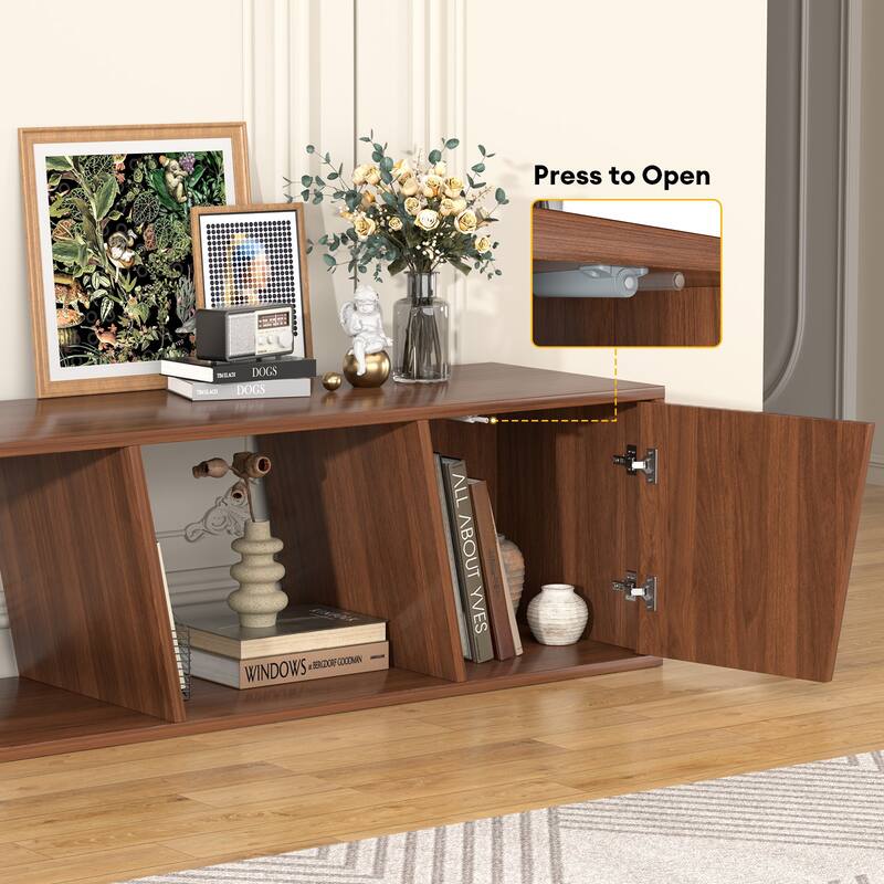 Gymojoy Extendable Adjustable Length 70.9"-106.2" TV Stand for 85-110 Inch Entertainment Center,Retractable Media Console Table.