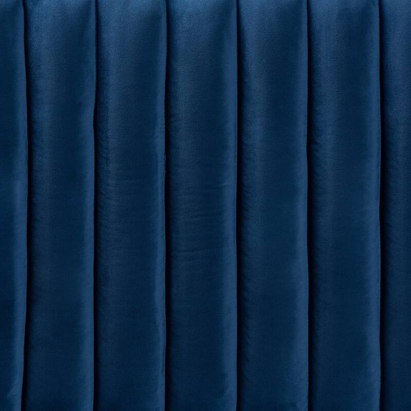 Emile Modern &Contemporary Velvet Upholstered Wood Headboard-Navy Blue