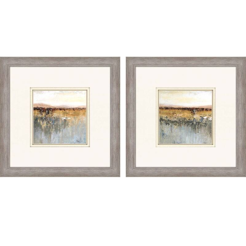 HomeRoots Set Of Two Antique Contemporary Set Of 2 Framed Art Silver